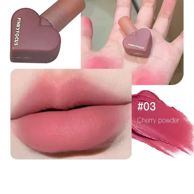 Pinky Focus Velvet Matte Heart Shaped Lipstick Set 